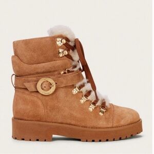 Cult Gaia Paola Faux Shearling Trim Lug Boot